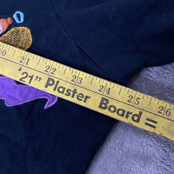 Vintage Michael Simon Lite Art Deco Angels Trumpets Black Cardigan Sweater XL - Picture 6 of 7